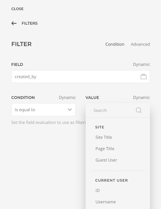 Database Source Filter Condition